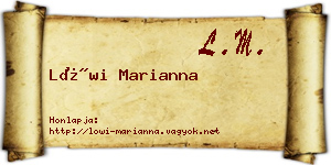 Löwi Marianna névjegykártya